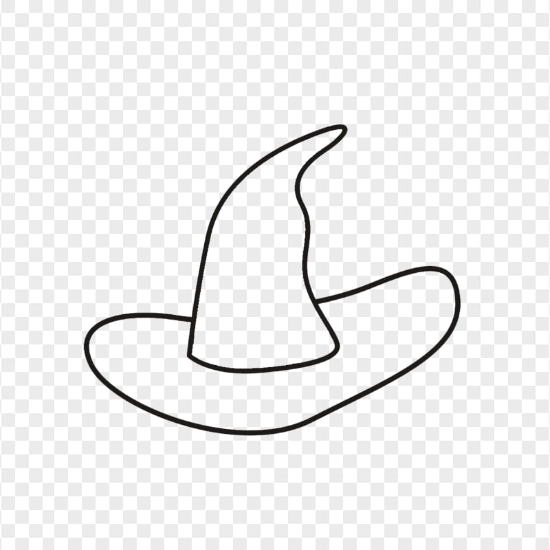 HD Halloween Outline Black Witch Hat Clipart PNG