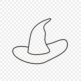 HD Halloween Outline Black Witch Hat Clipart PNG