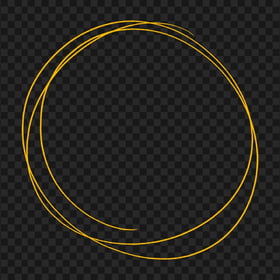Doodle Sketch Lines Yellow Circle PNG