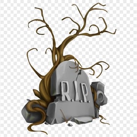 HD Halloween Headstone RIP Tree Illustration PNG