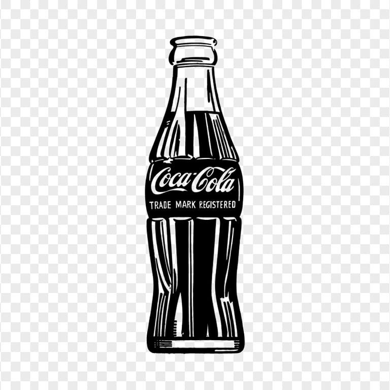 HD Black Coca Cola Bottle Silhouette PNG