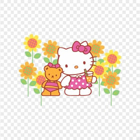 Little Hello Kitty with Teddy Bear HD Transparent PNG