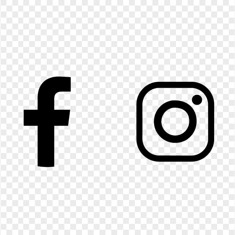 HD Facebook Instagram Black Logos Icons PNG