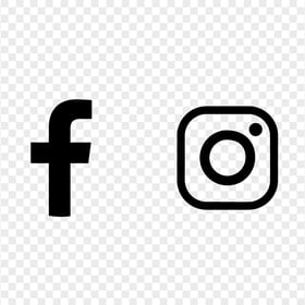 HD Facebook Instagram Black Logos Icons PNG