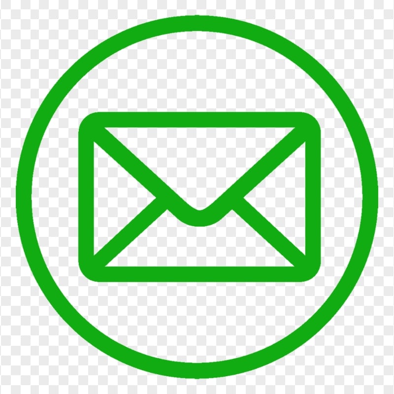 Mail Email Address Round Outline Green Icon Download PNG Citypng