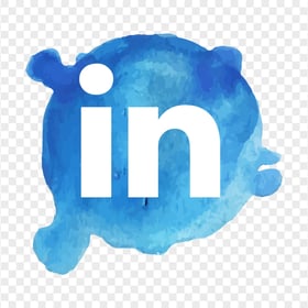 HD Linkedin Blue Aesthetic Watercolor Icon PNG