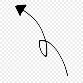 HD Black Line Art Drawn Arrow Pointing Top Left PNG