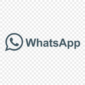 HD WhatsApp Grey Text Logo With Symbol PNG