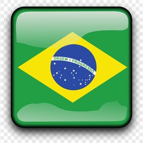 FREE Glossy Square Brazil Flag Icon PNG