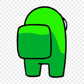 HD Lime Among Us Character Back View PNG