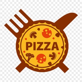 Pizza Food Logo Design Template Transparent Background
