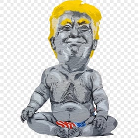 Baby Donald Trump With Us Flag Cartoon Clipart