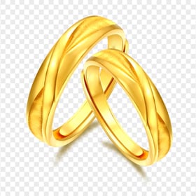 HD Wedding Love Two Golden Rings Transparent PNG