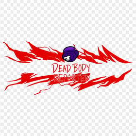 HD Among Us Crewmate Reported Purple Character Dead Body PNG