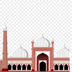 Eid Islam Masjid Mosque Cartoon Illustratio Vector