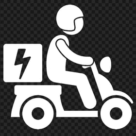 HD Fast Scooter Delivery Shipping White Icon Transparent Background