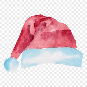 HD Red Aesthetic Watercolor Christmas Santa Hat PNG