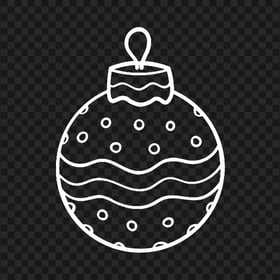White Ornament Ball Line Icon PNG IMG