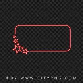 Glowing Red Stars Neon Frame HD PNG