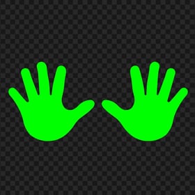HD Fluo Green Baby Two Hand Print Vector Silhouette PNG