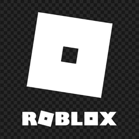 HD Roblox White Text Logo With Symbol Sign Icon PNG