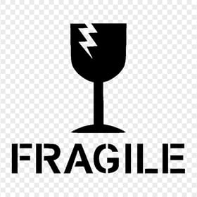 Black Fragile Symbol Label Sign PNG