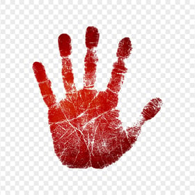 HD Red Realistic Hand Print PNG