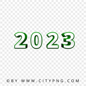 2023 Green 3D Text Logo Image PNG