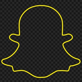 HD Yellow Snapchat Outline Ghost Logo Icon Symbol PNG