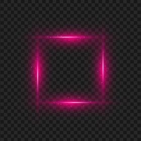 HD Glowing Light Effect Square Pink Frame PNG