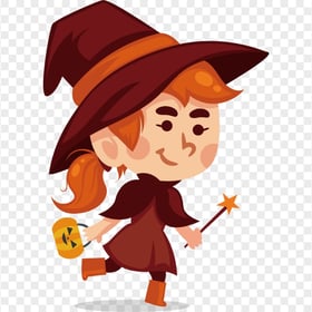 HD Halloween Witch Character Cartoon Clipart PNG