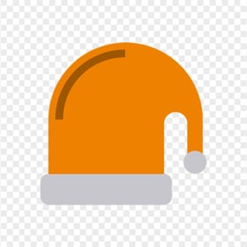 Flat Orange Christmas Santa Hat Vector Icon PNG