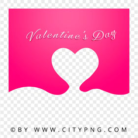 Pink Valentine's Day Post Template Heart Design PNG