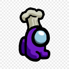 HD Purple Among Us Mini Crewmate Chef Hat PNG