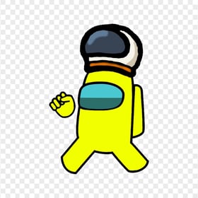 HD Yellow Among Us Character Wear Astronaut Helmet PNG