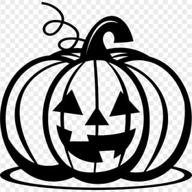 Halloween Outline Black Pumpkin PNG