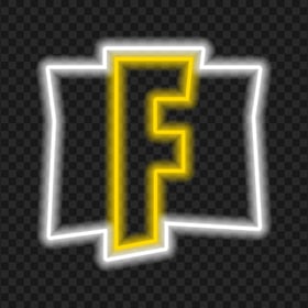 HD Cool Fortnite Yellow & White Neon F Logo Letter PNG