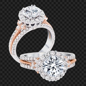 HD Diamond Engagement Wedding Two Rings PNG