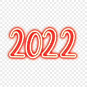 HD 2022 Red Neon Text Logo PNG