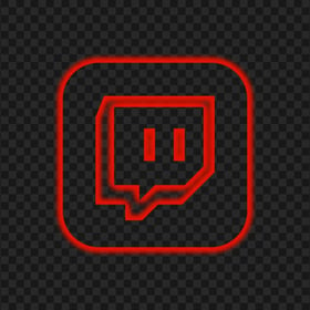 HD Neon App Twitch Red Square Icon PNG