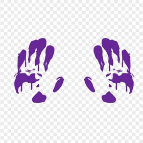 HD Dark Purple Two Hand Print Silhouette Clipart PNG
