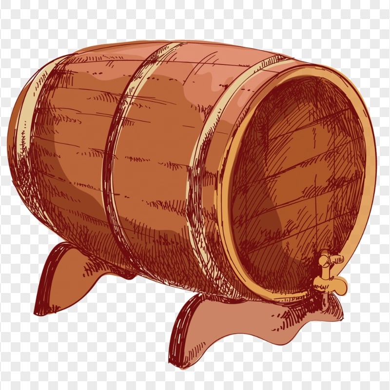 HD Wine Beer Barrel Sketch Art PNG