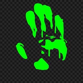 HD Fluo Green Hand Print Silhouette Clipart PNG