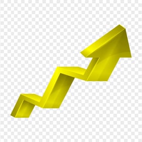 HD 3D Yellow Increase Development  Growth Arrow Up Right PNG