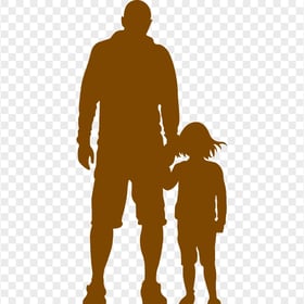 HD Brown Child And Father Silhouette PNG