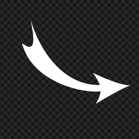 Download Curved Down Right White Arrow PNG