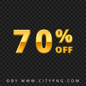 70 Percent OFF Text Sign Gold Logo Transparent PNG