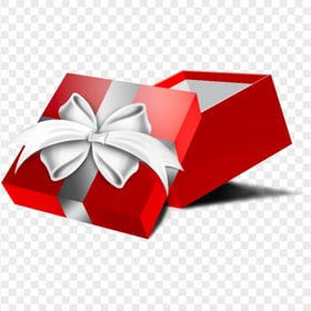 Red And Gray Open Gift Box Transparent Background