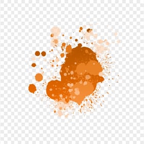 HD Orange Ink Splash Effect Transparent PNG