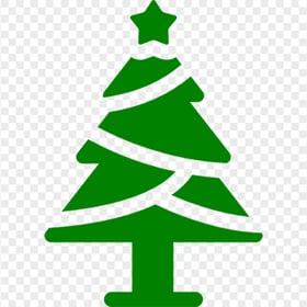 HD Green Christmas Tree Silhouette Icon PNG